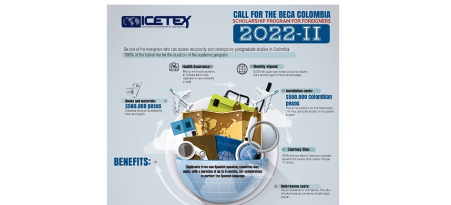 Convocatoria 2022-2 del programa de reciprocidad para extranjeros, Beca Colombia de ICETEX