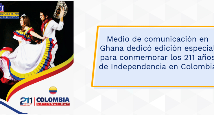 Medio de comunicación en Ghana dedicó edición especial para conmemorar los 211 años de Independencia en Colombia